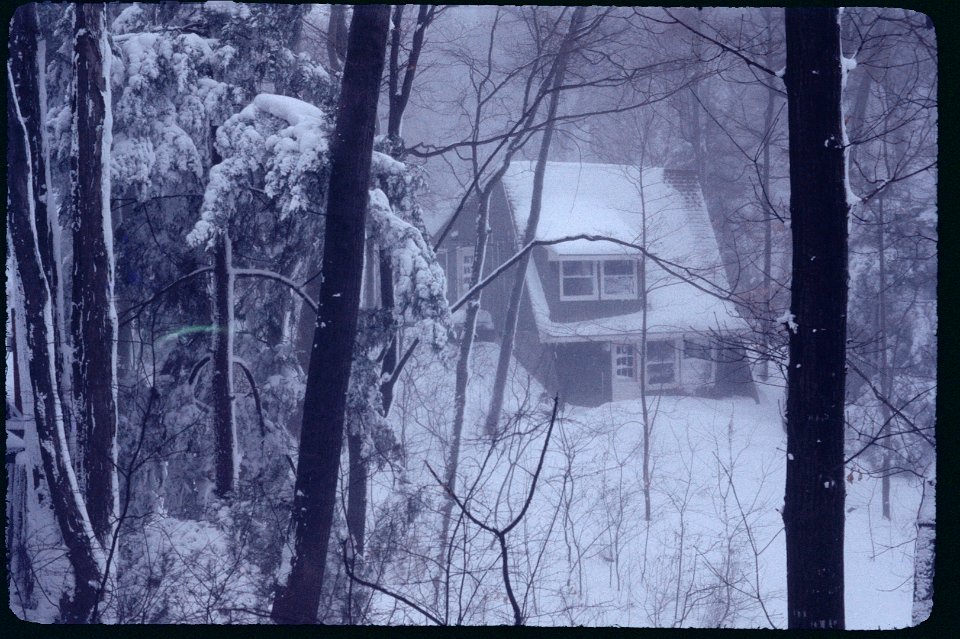 Glen Cabin with a mantle of snow 1977